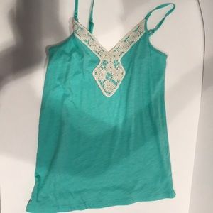 American Eagle Outfitters Tops - American Eagle Green/white cami/tank American Eagle Outfitters Tops - American Eagle Green/white cami/tank